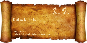 Kohut Ida névjegykártya